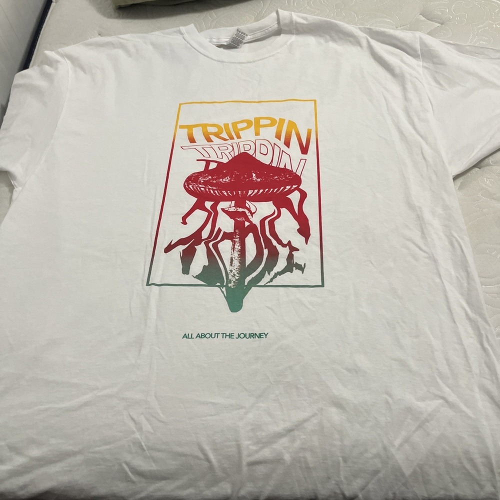 Mens 2XL Trippin Mushroom Graphic T Shirt All About‎ the Journey
